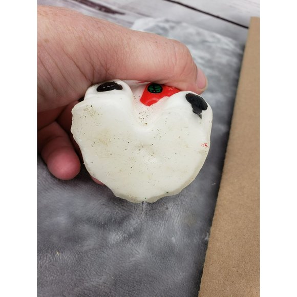 Christmas White Teddy Bear Red scarf beanie Candle Candlewax - Picture 2 of 6